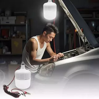 หลอดไฟตุ้มคีบแบต DC 12V แสงขาว 40W 60W LED รุ่น JS พกพาสะดวก