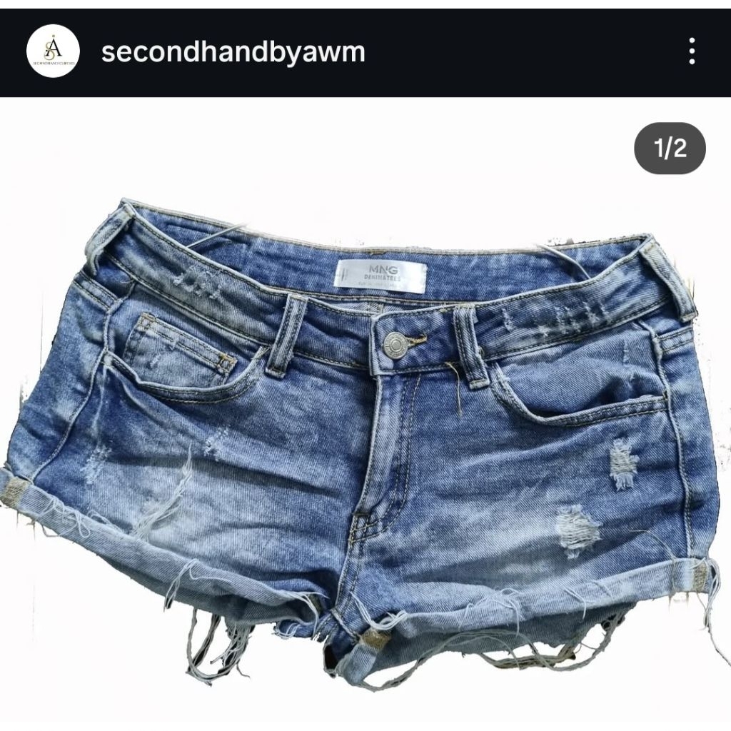 กางเกงยีนส์ MNG ขาสั้น มือสอง