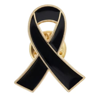 '' พร้อมส่งจากไทย '' เข็มกลัดไว้อาลัย เข็มกลัดริบบิ้นสีดำ เข็มกลัดโบว์สีดำ เข็มกลัดติดอกเสื้อ ป้ายอนุสรณ์ เข็มกลัด