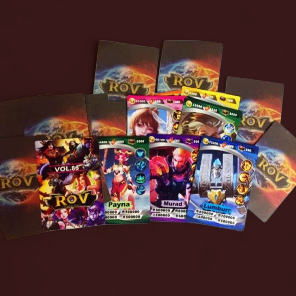 การ์ดROV (90ใบ) ไพ่Rov คละลาย ของเล่น ของสะสม การ์ด อาโอวี โปเกมอน