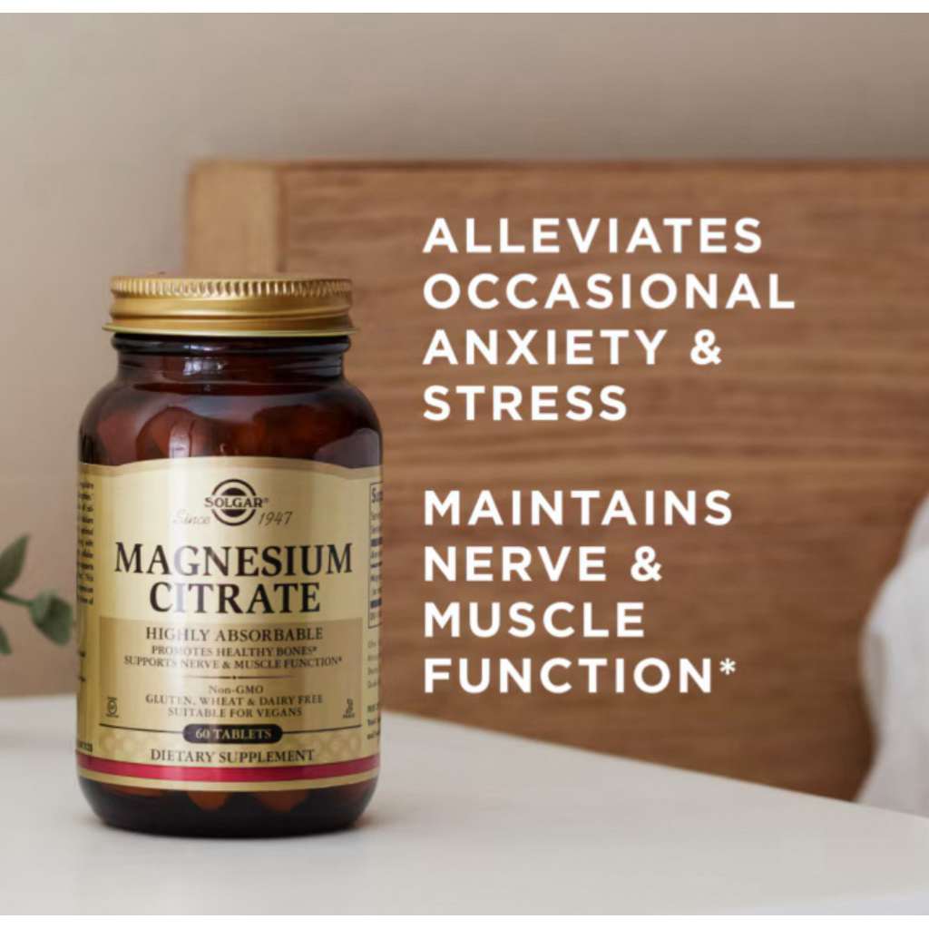 Solgar Magnesium Citrate 400 mg 120 Tablets แมกนีเซียมซิเตรต
