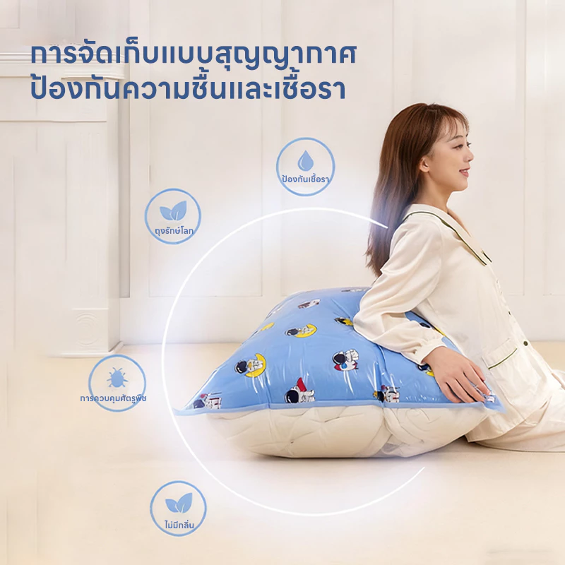 ถุงเก็บเสื้อผ้าสูญญากาศ ใส่เสื้อผ้า กระเป๋า ป้องกันความชื้น ประหยัดพื้นที่ thumbnail 6