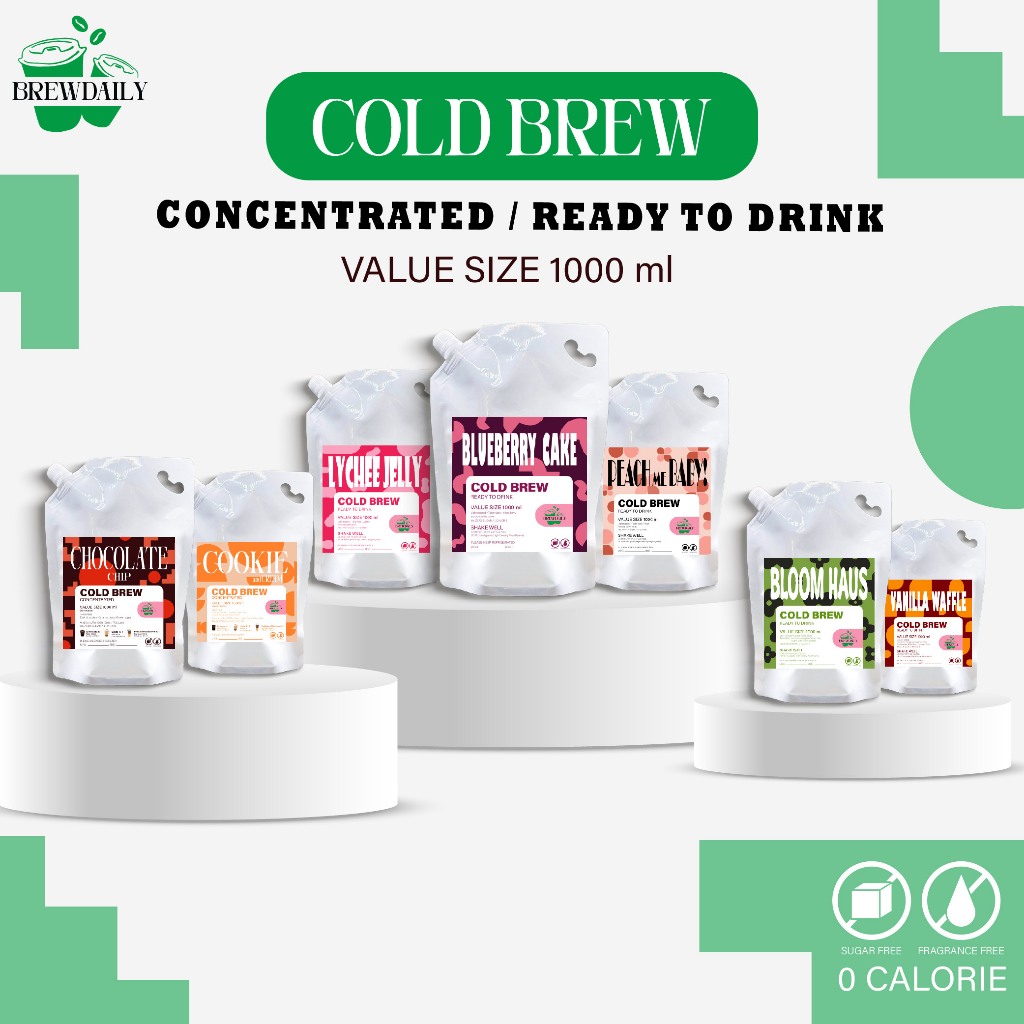 สินค้าขายดีส่งฟรี กาแฟ Cold brew ละมุน มีให้เลือกหลากหลาย กาแฟสกัดเย็น หอม ละมุน กลมกล่อมขนาด1000ml