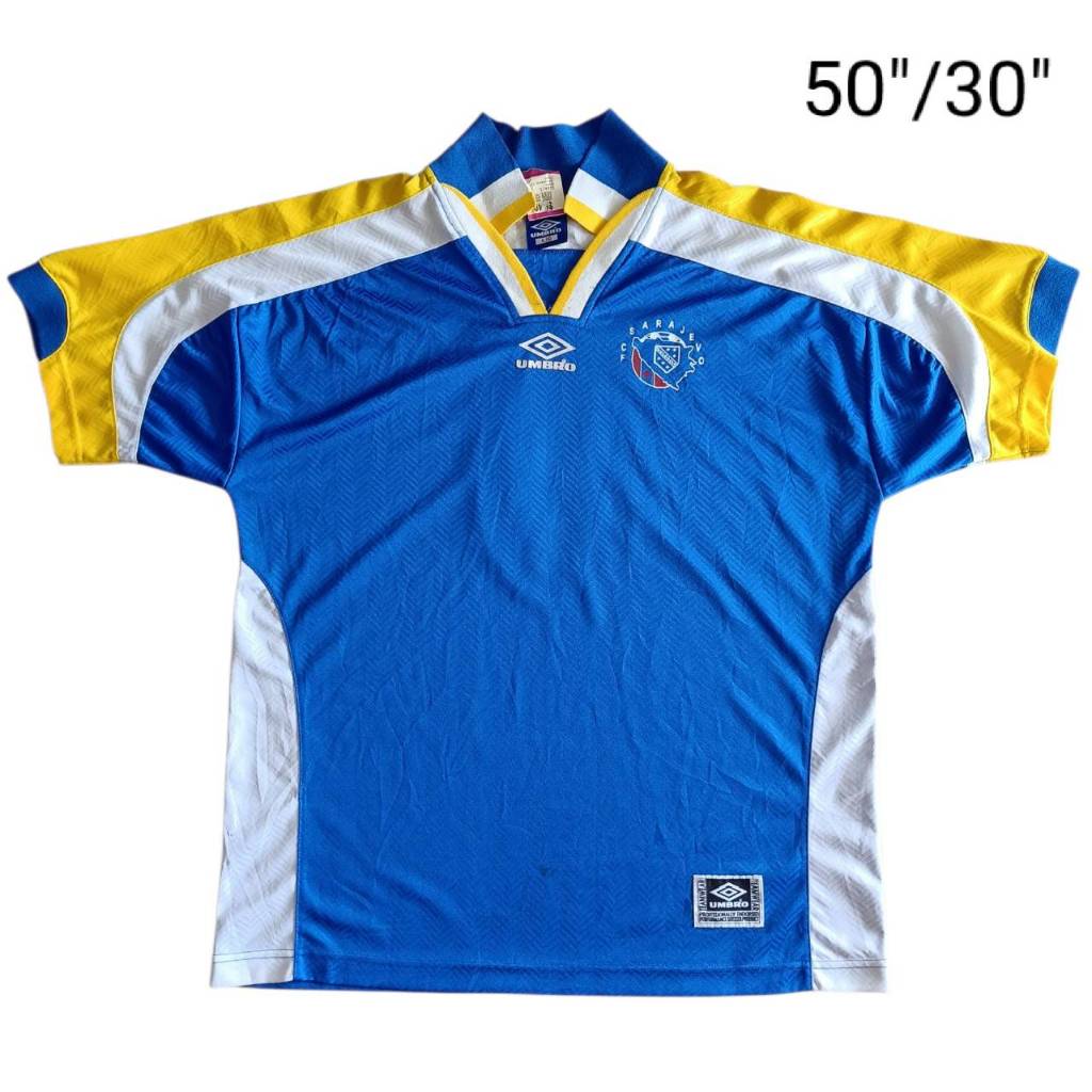 UMBRO FC SARAJEVO  football Shirt size L  เสื้อบอล คอปก อัมโบร เอฟซี ซาราเยโว สีน้ำเงินเหลือง มือสอง