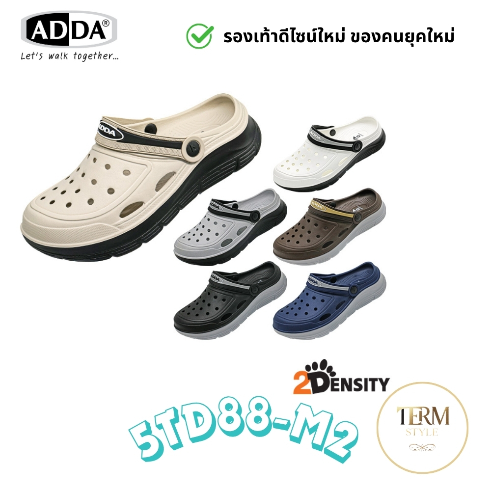 รองเท้าหัวโตผู้ชาย ADDA 2Density พื้นนุ่มสองชั้น สายรัดส้น ลุยน้ำได้ รองเท้าสบาย ทนทาน ของแท้ 100%