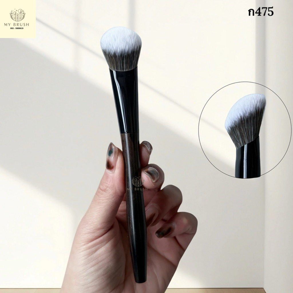 Makeupbrush แปรงแต่งหน้า แปรงลงบลัชครีม ด้ามไม้ ขนแน่น ช่างแต่งหน้าชอบมาก รุ่นก475 ร้านไทยแท้