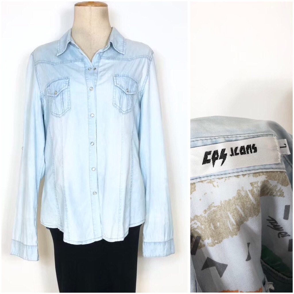 CPS jeans สีฟ้ากระดุมเม็ดแป๊ก size L