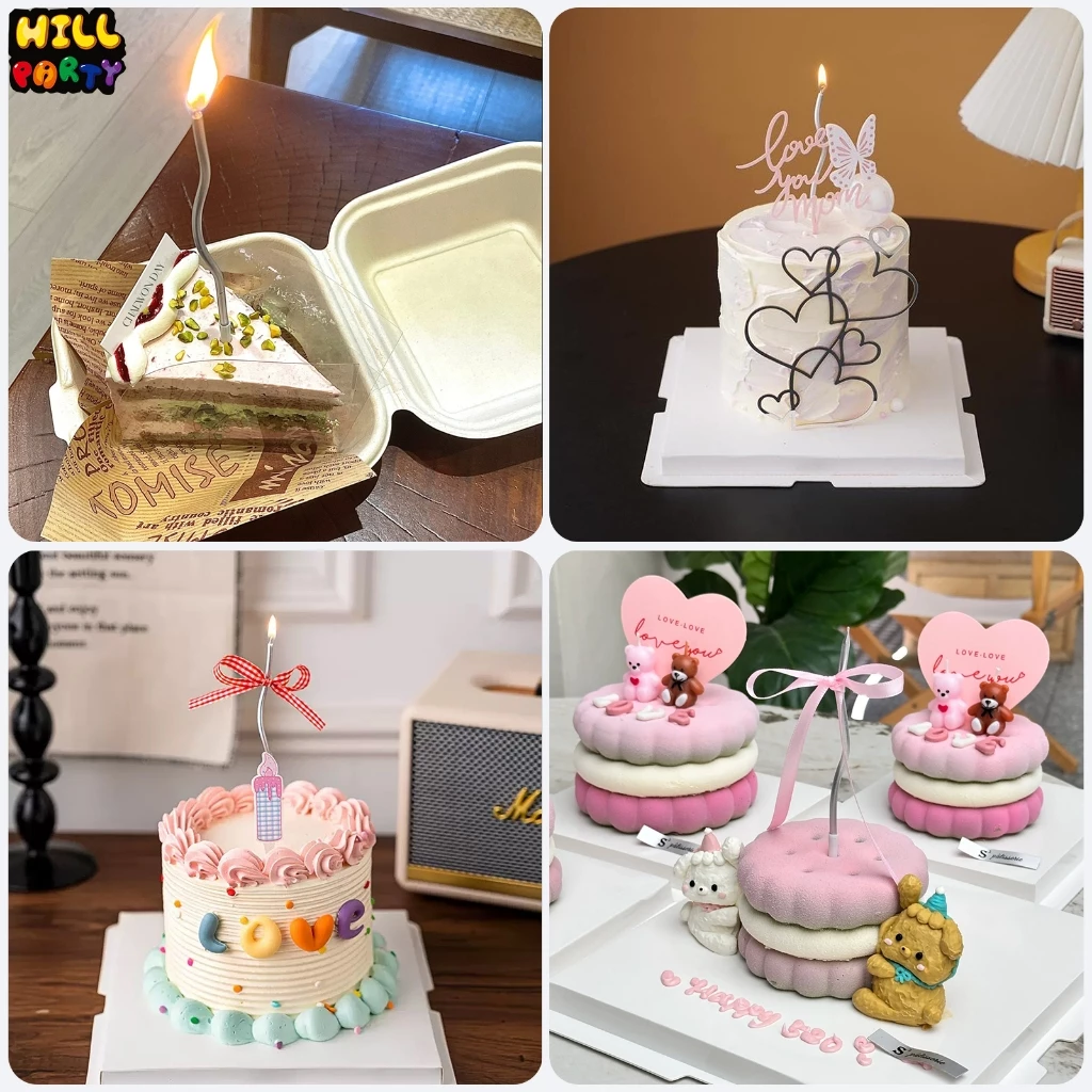 เทียนวันเกิด เทียนปักเค้กแบบเกลียวโค้ง กล่องละ 6ชิ้น พร้อมส่งในไทย Happy birthday thumbnail 9