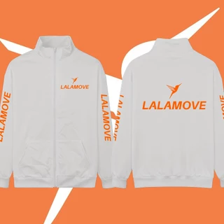 LALAMOVE คาร์ดิแกน ลาลามูฟ โลโก้สีสด Stand up collar cardigan แบบสวม ซิป สกรีนแบบเฟล็ก PU สวยสดไม่แตกไม่ลอก M-3XL Unisex