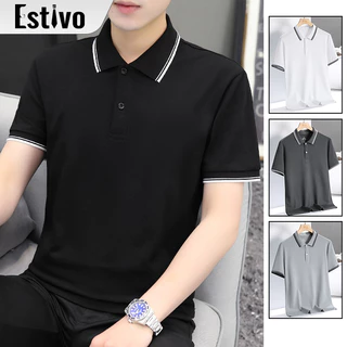 เสื้อโปโลสีดำสำหรับผู้ชาย รูปแบบฟิตต์สูง เหมาะสำหรับสถานที่ธุรกิจและสถานที่ฟอร์มัล