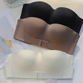 บราไร้โครง ชุดชั้นในเกาะอก กันลื่น แต่งหัวเข็มขัดด้านหน้า ขน…
