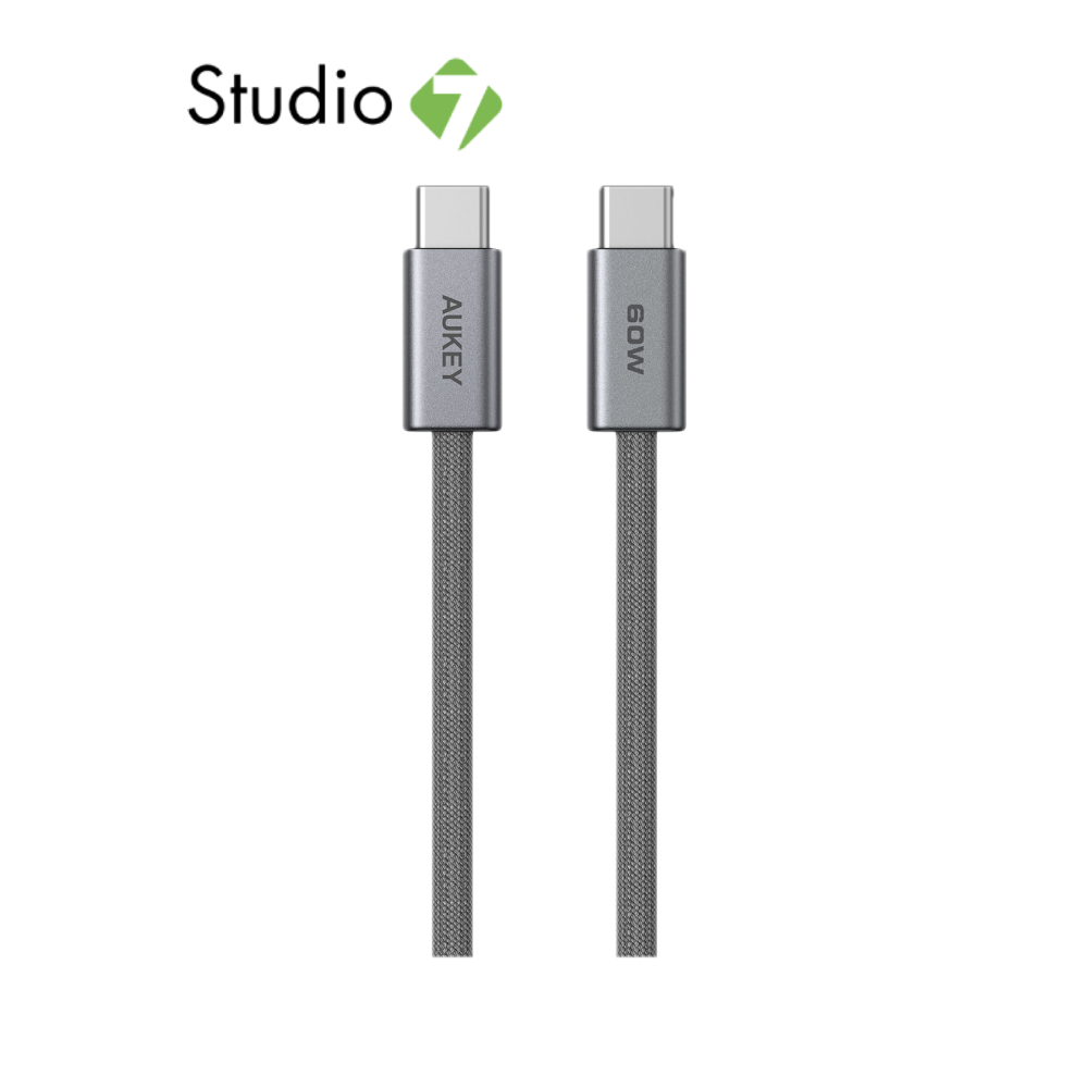สายชาร์จ AUKEY USB-C to USB-C 1M. Gray (CB-DCC061) by Studio7