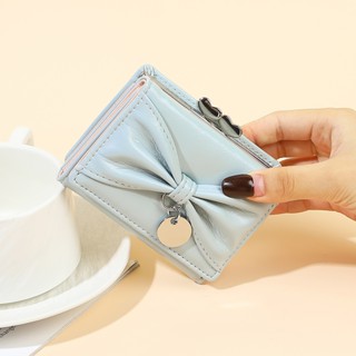 SUPHIAR กระเป๋าสตางค์ผู้หญิงแบบสั้นรูปโบว์น่ารัก กระเป๋าสตาง…