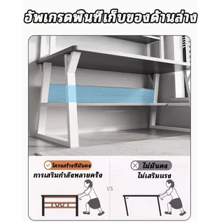 โต๊ะทำงาน โต๊ะคอมพิวเตอร์ 140/120/100/80CM พร้อมชั้นเก็บของ ขาโต๊ะเสริมรูปตัว K ติดตั้งง่าย Desk