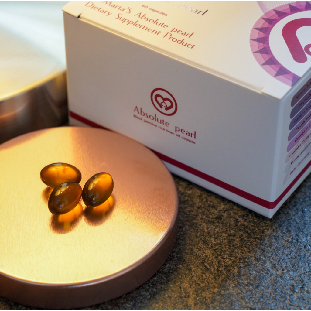 Marta's Absolute Pearl: Pure Surin Black Jasmine Ricebran Soft Gel Capsule : 60 capsules / 1,290 บาท