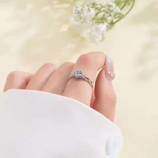 COD✅️💍แหวนคู่รัก(แยกขายเดี่ยว) ฝังเพทาย ชุบเงิน ปรับขนาดแหวนได้ พร้อมกล่องเครื่องประดับ ร้านไทย