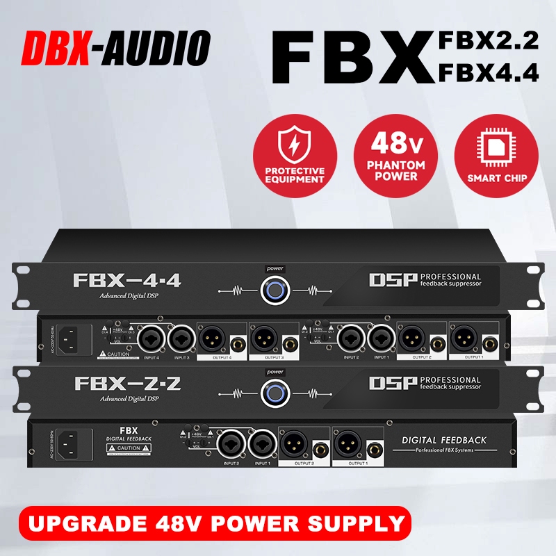 DBX-AUDIO FBX 2.2/FBX 4.4 ตัวป้องกันเสียงกระซิบแบบมืออาชีพ, ไมโครโฟนป้องกันเสียงหวีด, ตัวเปลี่ยนความถี่ดิจิตอลประสิทธิภา