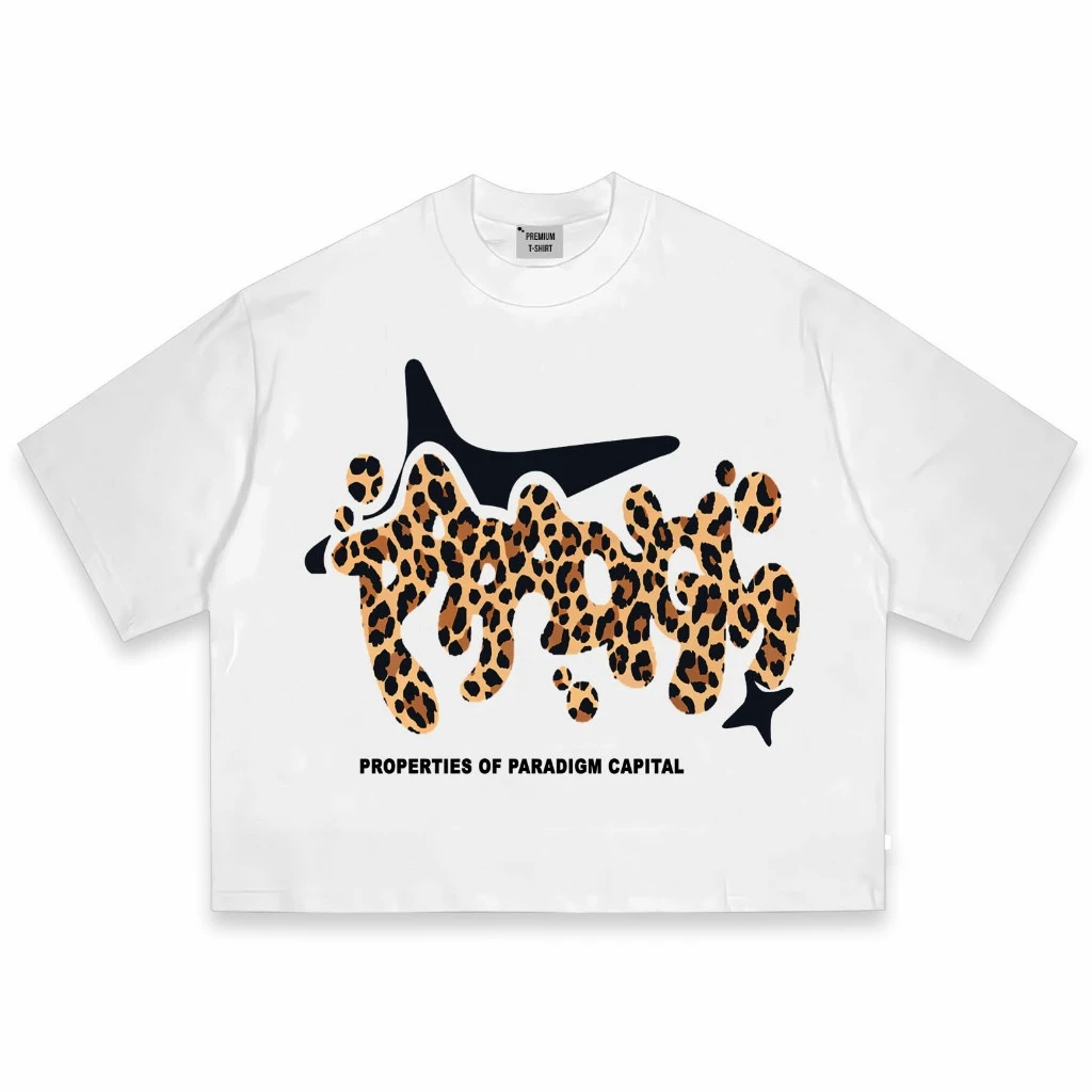 T-Shirt | Boxy Fit | Imagine Leopard | White | Paradigm Capital