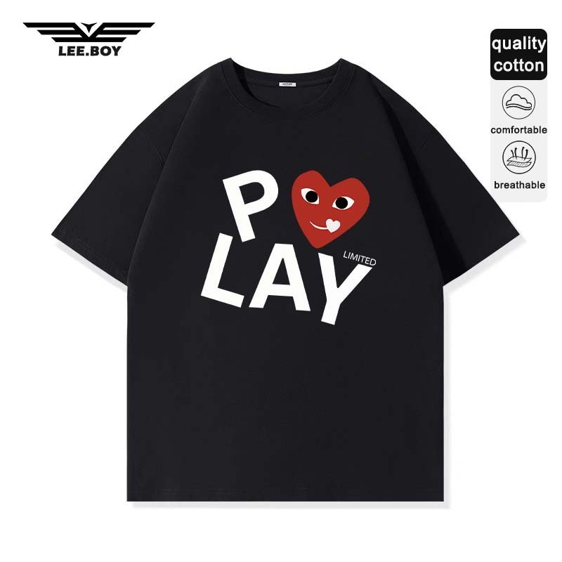 เสื้อ oversize เสื้อผู้ชาย ผ้าใส่สบาย แท้เย็นนิ่มๆ เรียบง่ายและจับคู่ได้ง่าย Play สกรีนมาใหม่ ใหม่ พร้อมส่งในไทย