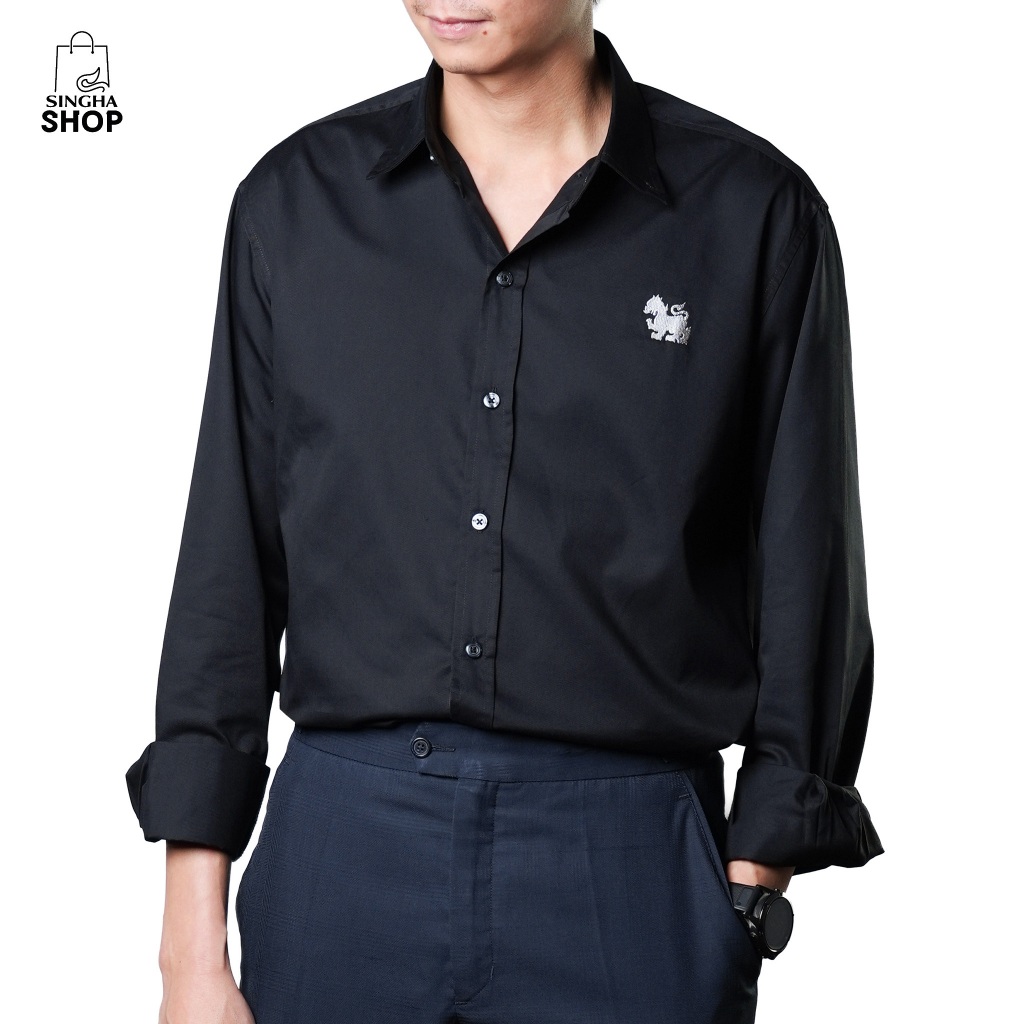 เสื้อเชิ้ตแขนยาว โลโก้สิงห์