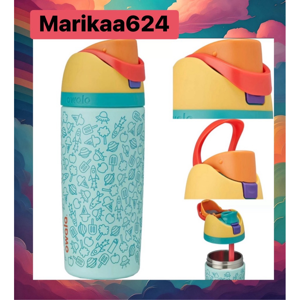 แก้วเก็บอุณหภูมิ Owala สีฟ้า ความจุ 16 oz