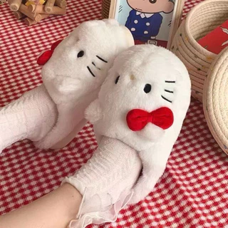 xReviewPromotion 89฿/คู่ (พรีนะคะ👀) HEYHOMI—รองเท้าเดินในบ้าน Slippers ตรีม: คิตตี้ Kitty “โซคิ้วมากกกค่ะ”