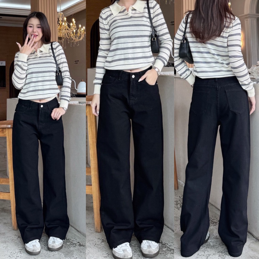 กางเกงยีนส์ Sasi Jeans by modishop สีดำ