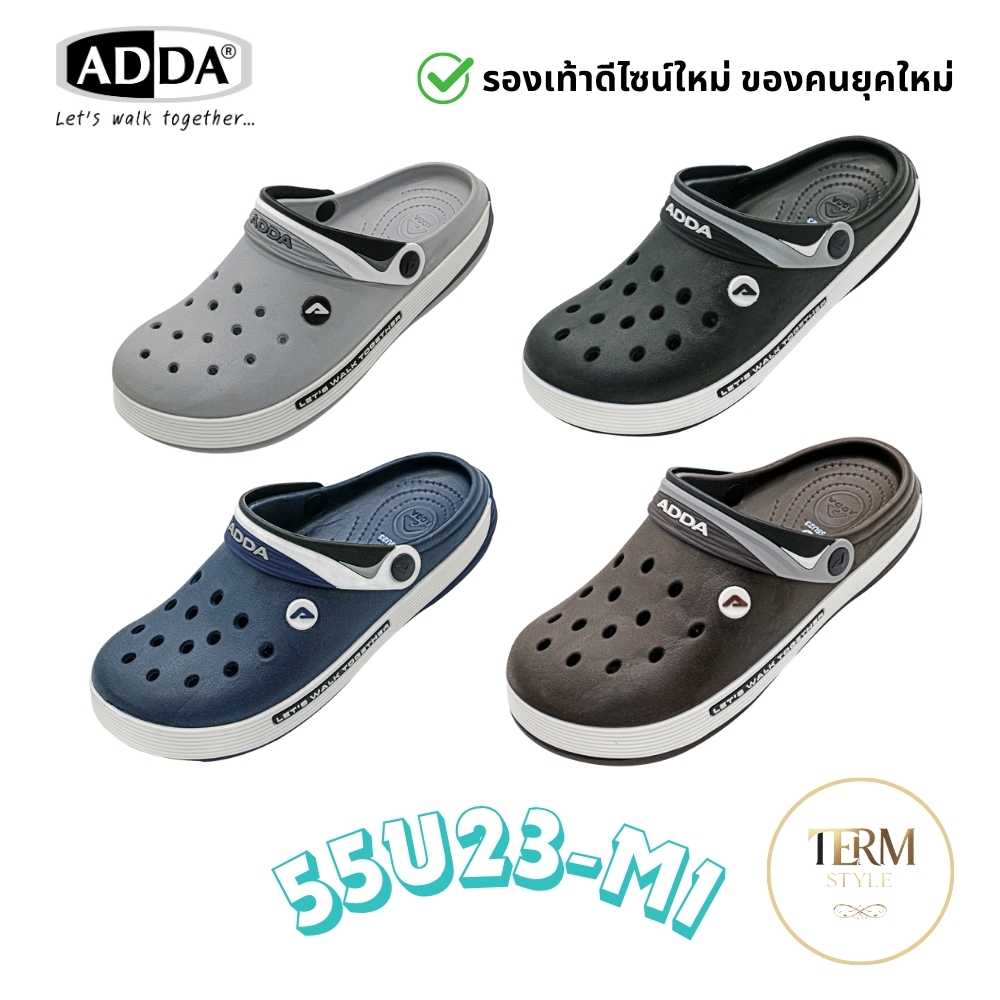 รองเท้าหัวโตผู้ชาย ADDA ดีไซน์ใหม่ พื้นนุ่ม ระบายอากาศ สายรัดส้น ลุยน้ำได้ รองเท้าสบาย ของแท้ 100%