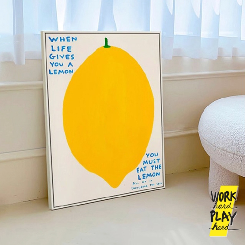 WHPH Shop รูปติดผนังมินิมอล lemon chair ของตกแต่งร้านกาแฟ คุณภาพงานส่งออก ขายบน Amazon อเมริกายุโรป