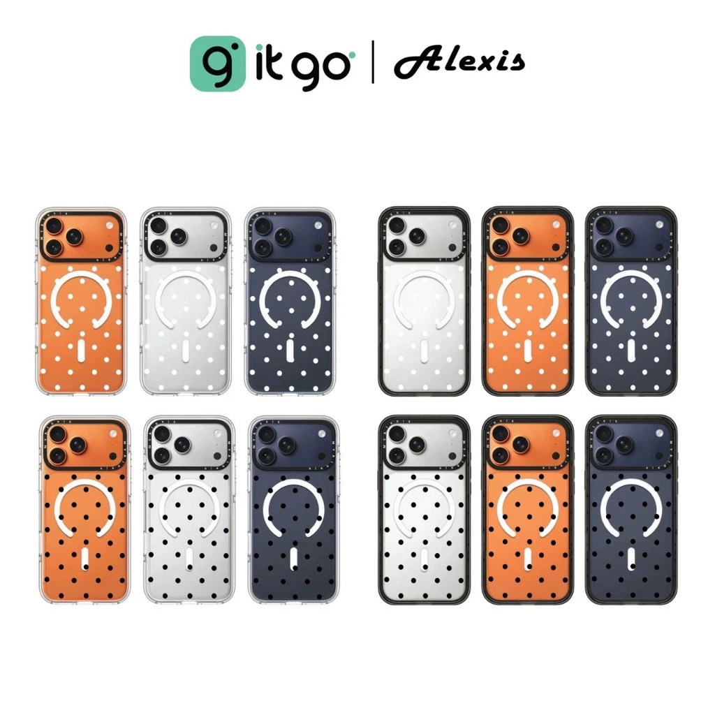 เคสใสและขอบดำ Alexis ST Clear&Black Polkadot ดีไซน์มินิมอล