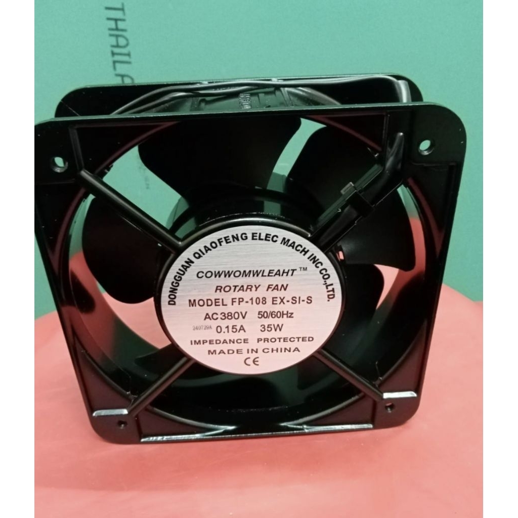 ROTARY FAN พัดลมระบายอากาศ6นิ้ว380 VAC50/60Hzขนาด15x15x4.5 Cm MODEL PF-108EX-Sl-S 0.15A-35Wสำหรับไฟ 