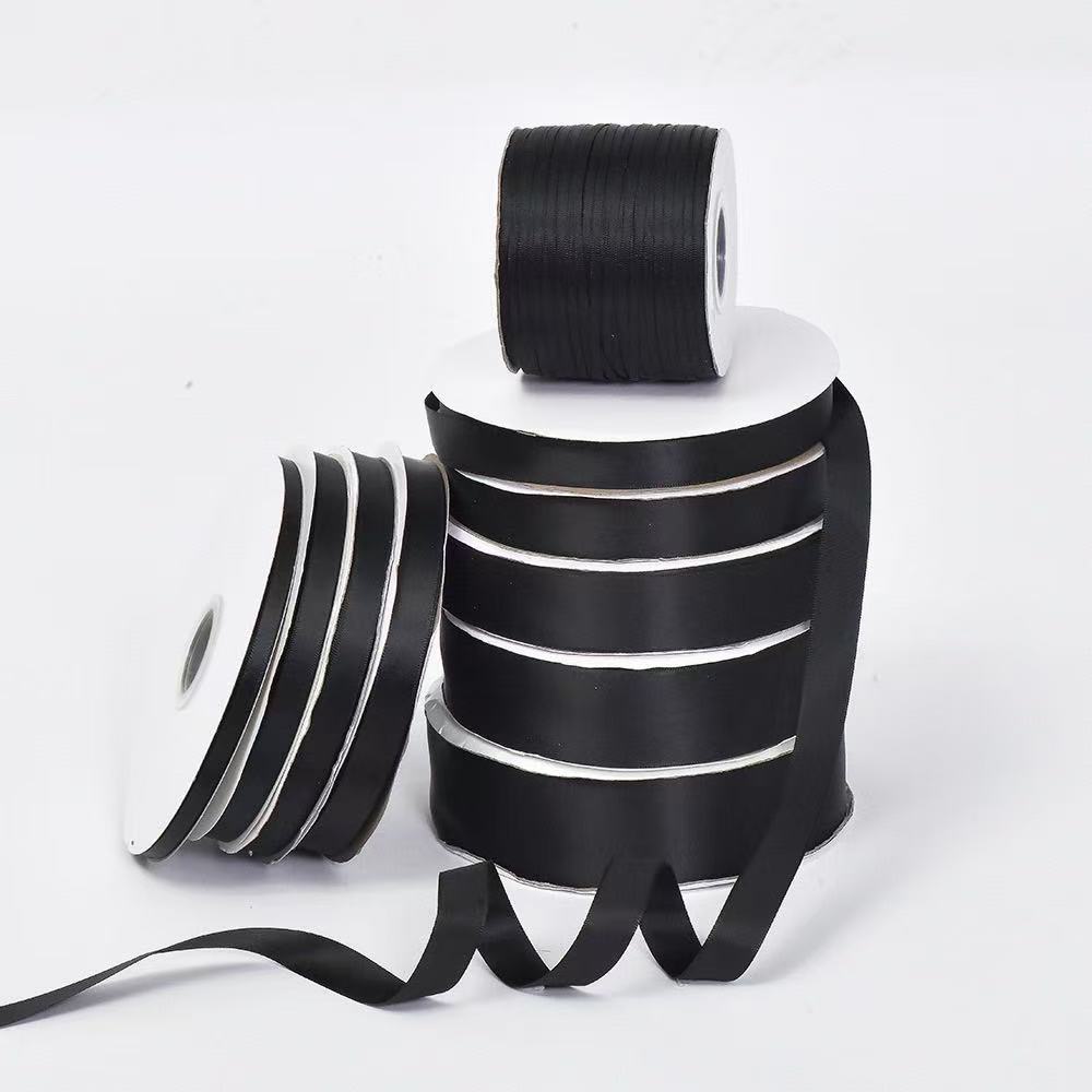 ริบบิ้นผ้าซาติน ริบบิ้นสีดำ ริบบิ้นถวายความลาลัย  ริบบิ้นดำงานประดิษฐ์ - รูปที่ 2