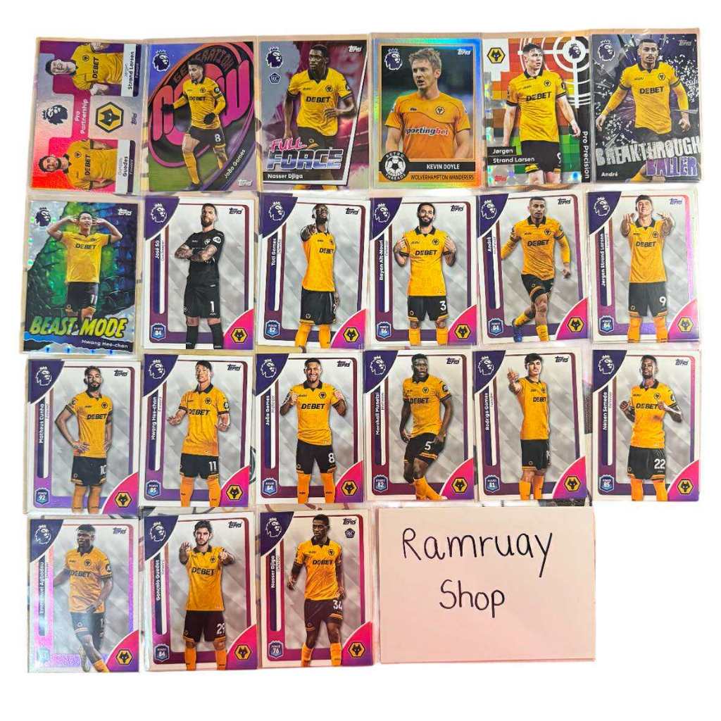 Topps Premier league Wolverhampton Wanderers F.C. 2025-2026 การ์ดนักบอล การ์ดบอล ส่งไวมาก