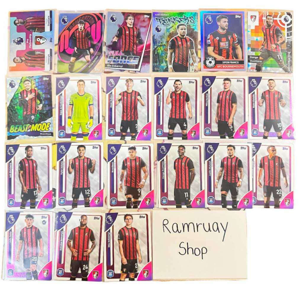 Topps Premier league AFC Bournemouth 2025-2026 การ์ดนักบอล การ์ดบอล ส่งไวมาก