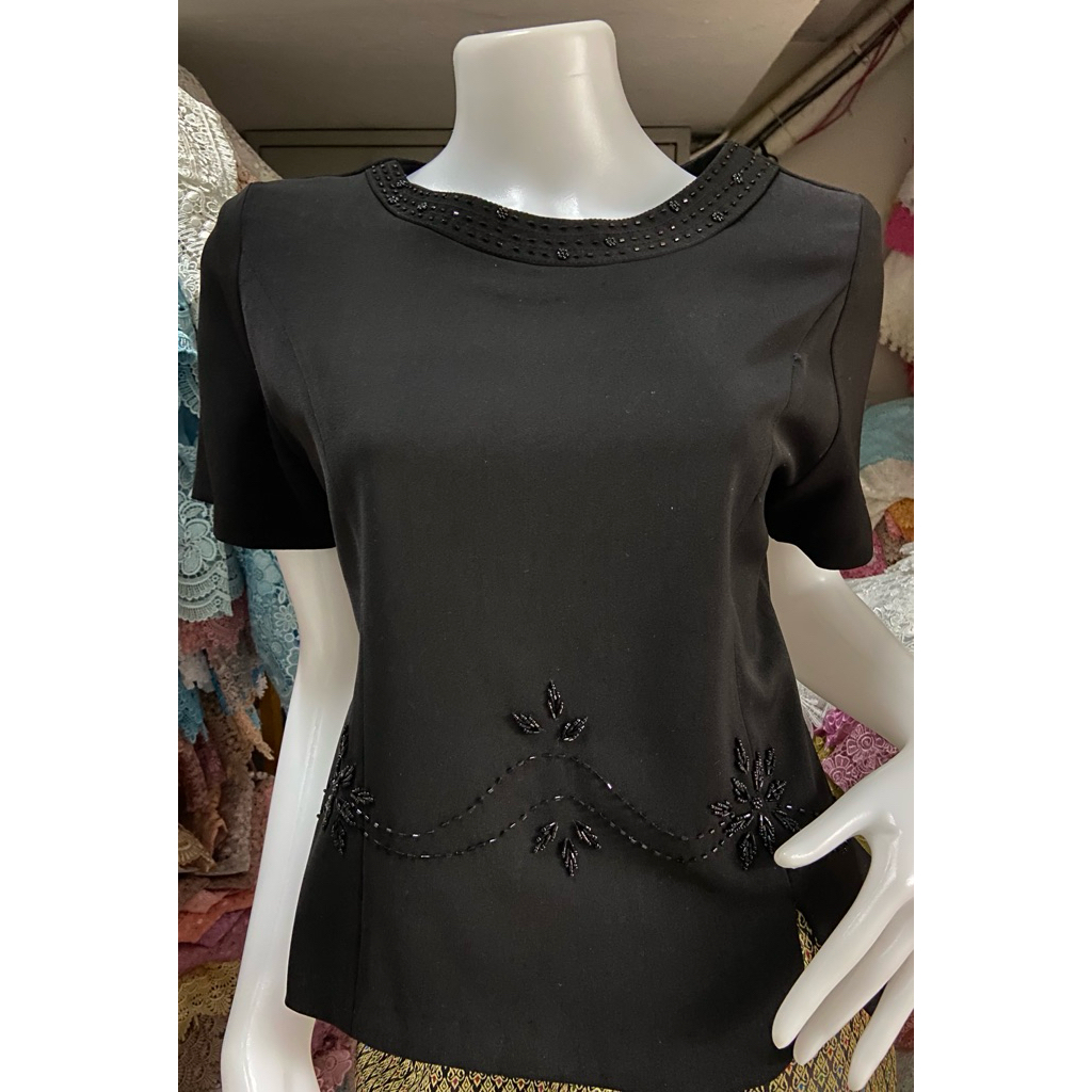 เสื้อผ้าฮานาโกะปักมุก(ผ้าหนา) เสื้อผู้ใหญ่ เสื้อดำ
