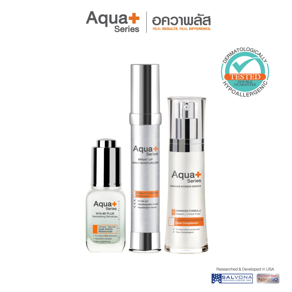 (ส่งฟรี) Aqua+ Series HYA 8D Serum & Bright-Up & Radiance Essence เซรั่มไฮยา มอยส์เจอร์ฯ เอสเซนส์