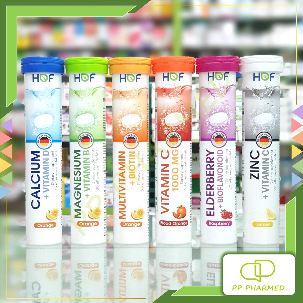 Hof Effer วิตามินและเร่ธาตุรวม ชนิดเม็ดฟู่ Dietary Supplement Product หลอด20เม็ด
