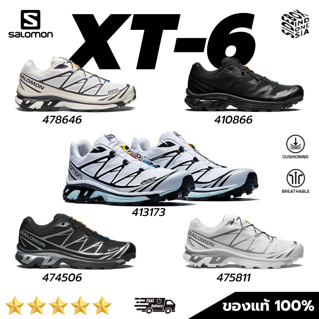 👍ของแท้ 100% รองเท้า Salomon XT-6 413173 สปอร์ตยูนิเซ็กซ์ ทนทาน กันลื่น ใช้งานหลากหลาย วิ่ง/เดินทาง