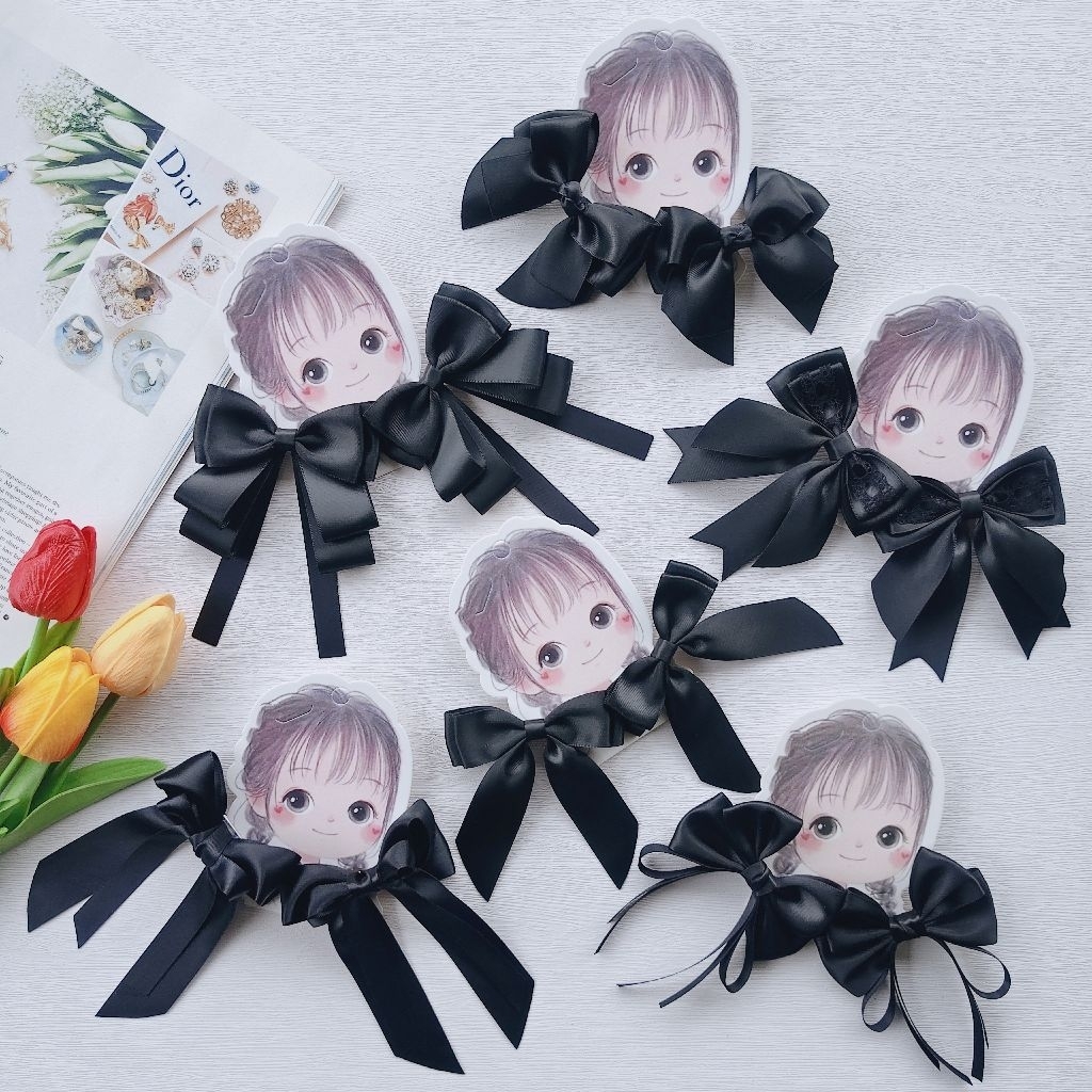 กิ๊บโบว์ติดผมโทนสีดำ🖤(ราคา/1คู่)