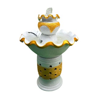 อ่างน้ำพุ 30ซม. พร้อมใช้งาน อ่างน้ำล้น ดินเผา อ่างน้ำพุสวน อ…