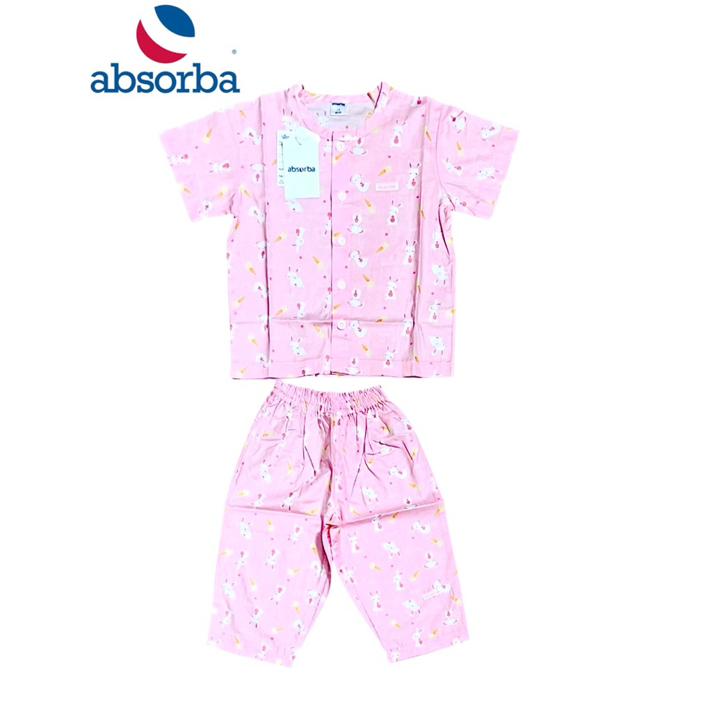 Absorba New Collection แอ๊บซอร์บา ชุดนอนผ้าป่าน,ผ้าบาง กระดุม แขนสั้น ขายาว สำหรับเด็ก Size 1ปี,2ปี,3ปี