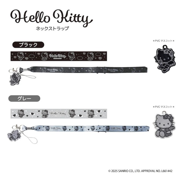 สายคล้องคอ  kt HelloKitty black angel ขนาดสินค้า: ประมาณ สูง 450x กว้าง 20 มม. (ขนาดมาสคอต: ประมาณ สูง 50x กว้าง 50 มม.)