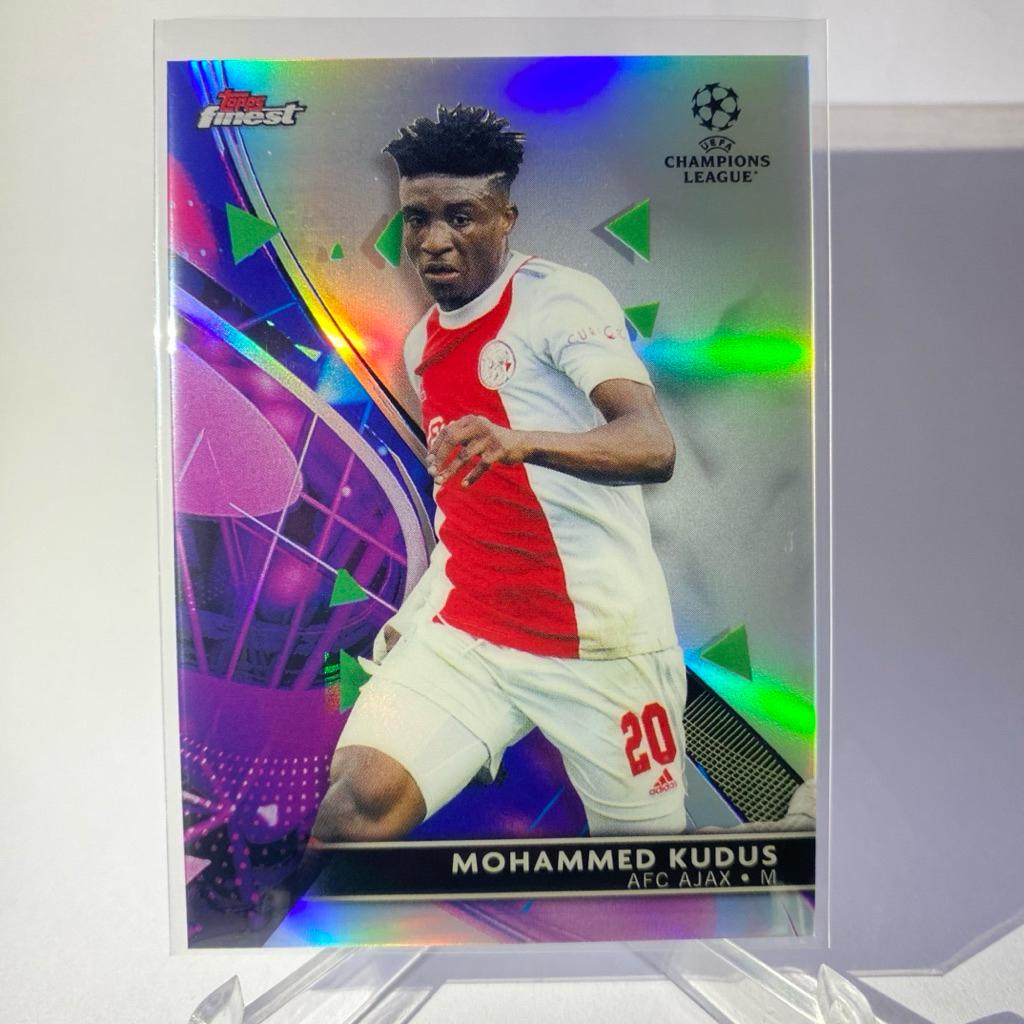 การ์ดนักฟุตบอล MOHAMMED KUDUS, AJEX, (refractor), TOPPS FINEST 2022
