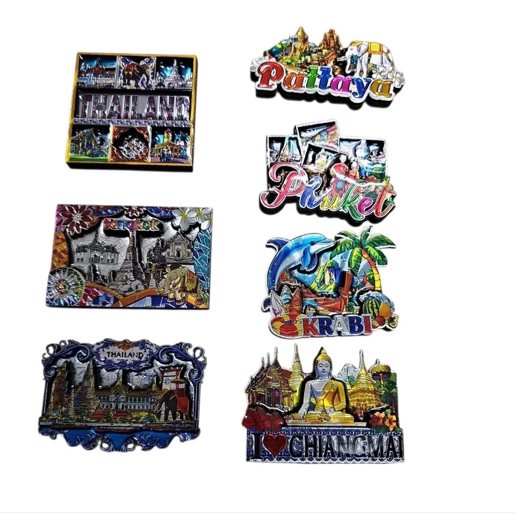 แม่เหล็กติดตู้เย็น 3D ลายเมืองท่องเที่ยวไทย 🇹🇭EZ