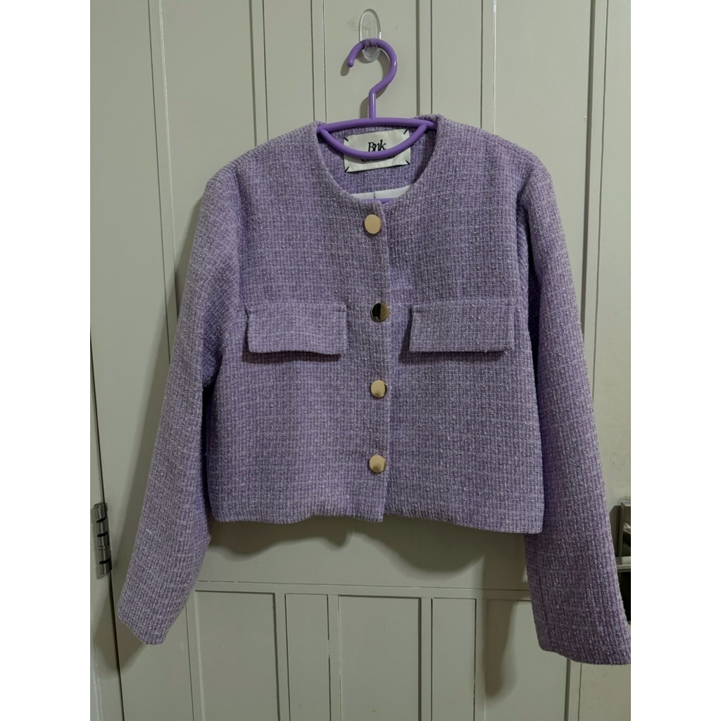 ส่งต่อเสื้อคลุมทวีต etoile bnk brand milan jacket lavender size 40 ซักเก็บ