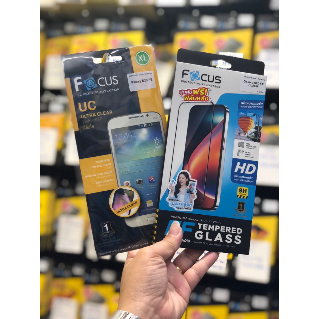 Focus แท้ 100% กระจกกันรอยแบบใสเต็มจอขอบสีตามเครื่อง/เนื้อฟิล์มใส สำหรับ Samsung S20FE