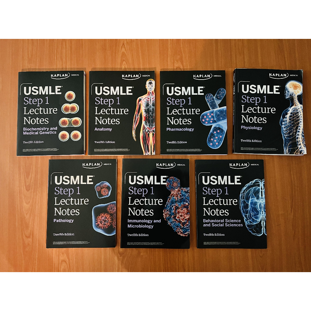 Kaplan USMLE Step 1 Lecture Notes Twelfth Edition (7 books)