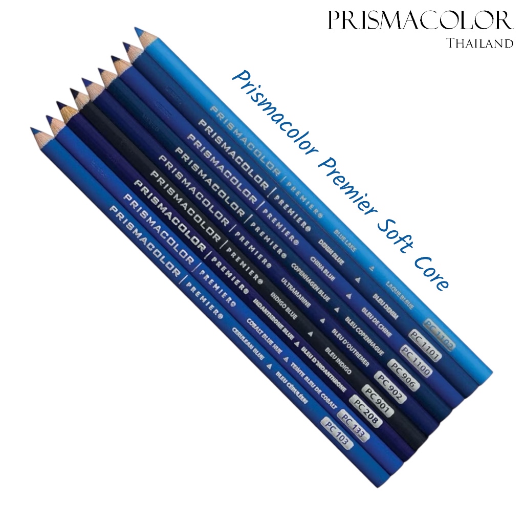 ดินสอสีไม้ กันน้ำ ระบายนุ่มลื่น Prismacolor Premier Soft core จำหน่ายแยกแท่ง (กลุ่มสีน้ำเงิน)