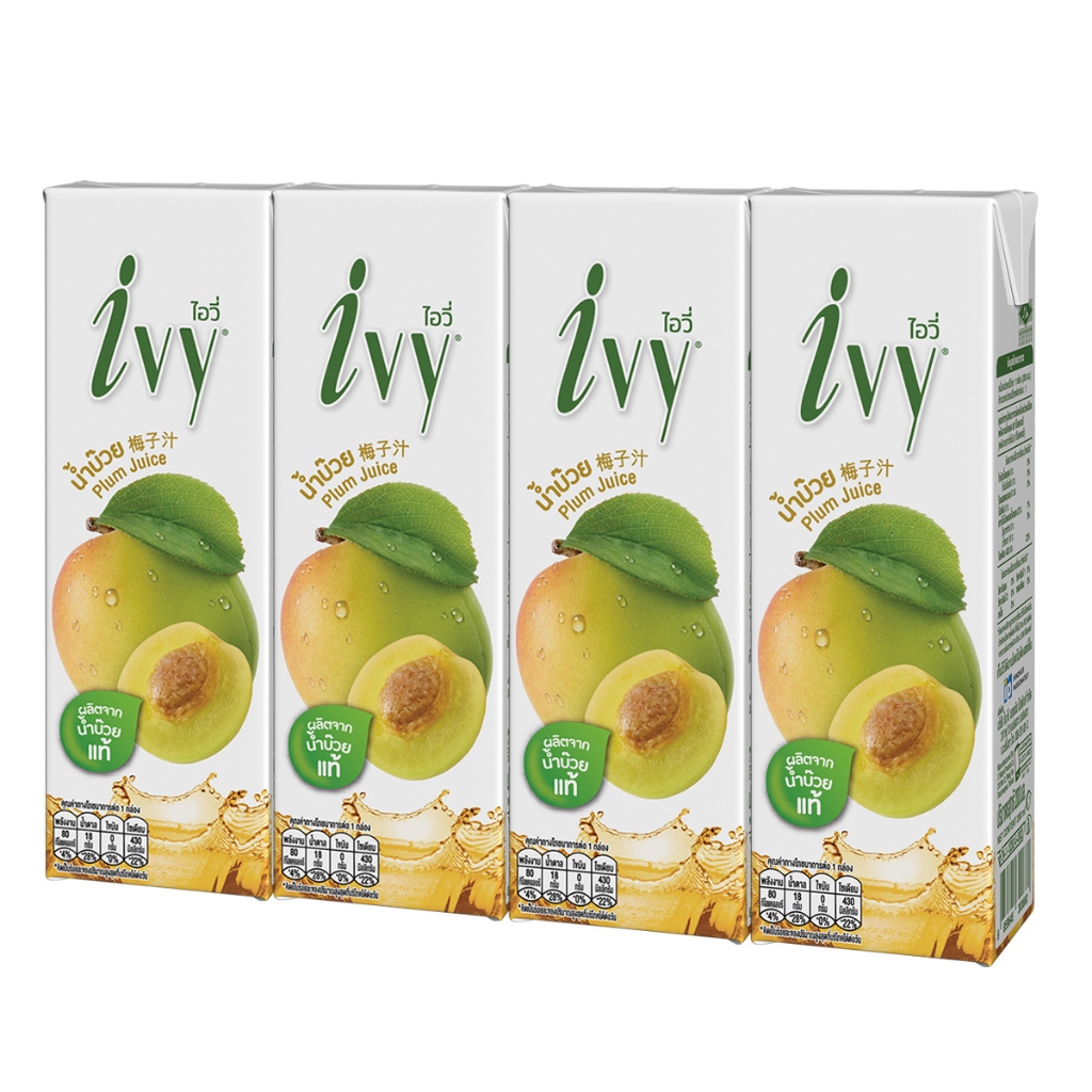 [สินค้าของแถม] ไอวี่ รสบ๊วย ผสมไฟเบอร์ 170 มล. แพ็ค 4 กล่อง