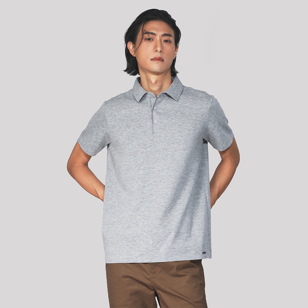 John Henry เสื้อโปโลผู้ชาย ทรงเข้ารูป รุ่น JH F425MPLSM03 - สีเทาท็อปดาย